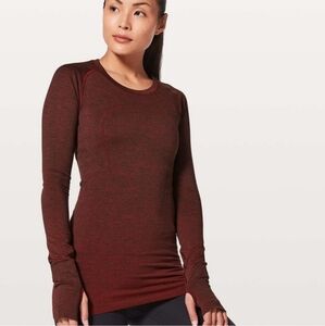 Lululemon Swiftly Tech Long Sleeve Crew Lulu Red / Black